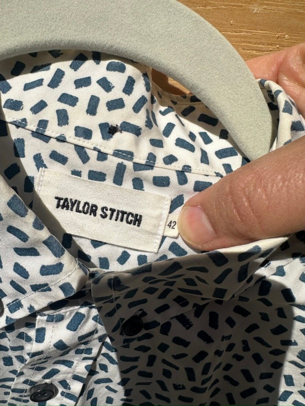 Taylor Stitch Short sleeve button down shirt size 42, 90s geometric pattern - Picture 2 of 6